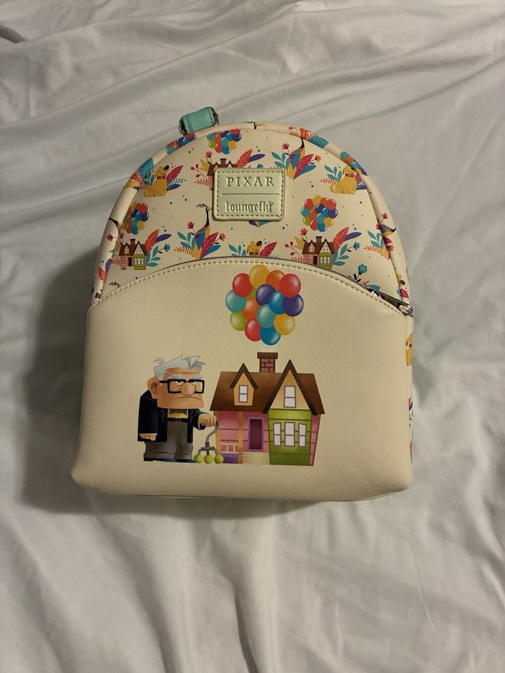 New Pixar Loungefly Up House Dug Floral Balloon House Mini Backpack